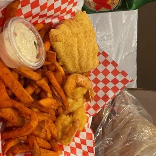 Fried plate #2 with sweet potato fries