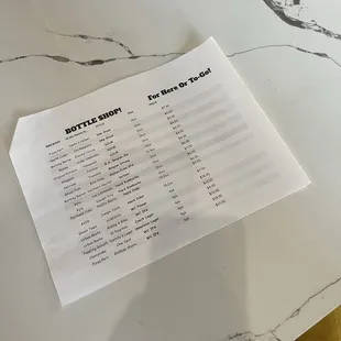 Beer to go List