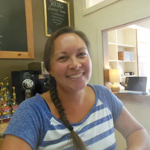 Amber, our hostess, the shop's founder and president.