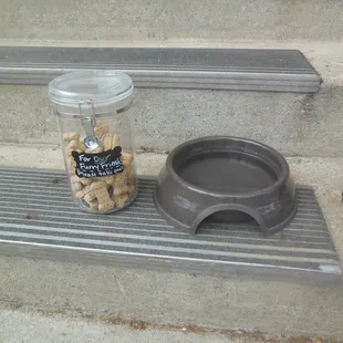 Treats at the front door for your pup