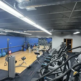 Gym cardio and stretching area