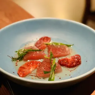 Tuna crudo with blood orange - exceptional