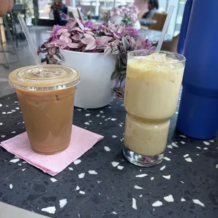 Vanilla Cold brew and golden milk latte