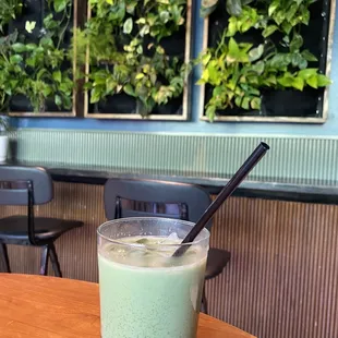 Iced matcha latte