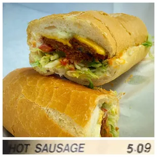 Hot sausage po boy