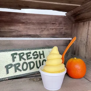 JR size orange ice cream.