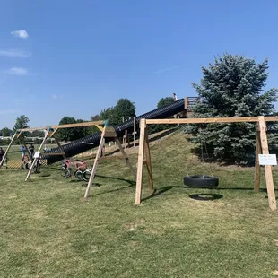 Swings and slide.