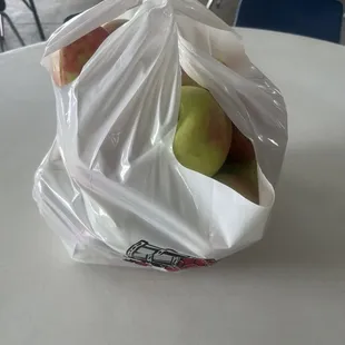 Large bag of honey crisp apples about 30 to 35 large apples.