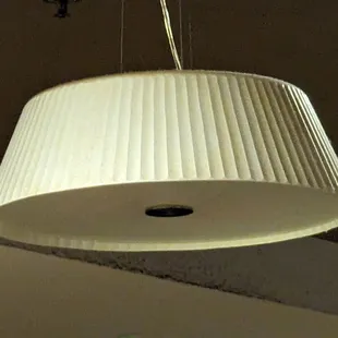 a lamp hanging from the ceiling