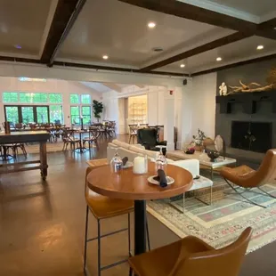 the living room and dining room