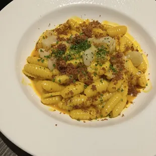 Carrots &amp; Cavatelli (carrot broth, pickled carrots, shallots, lemon)