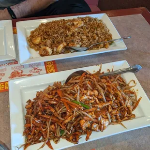 Shrimp fried rice 86 peas and Szechuan chicken 86 celery