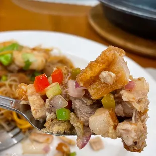 A scoop of Sisig