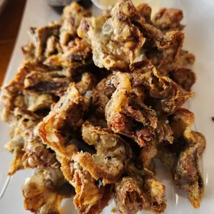 a plate of fried food