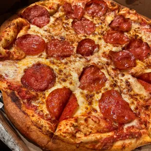 a pepperoni pizza