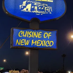 a sign for the restaurant