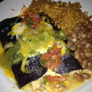 Blue Seafood Enchiladas