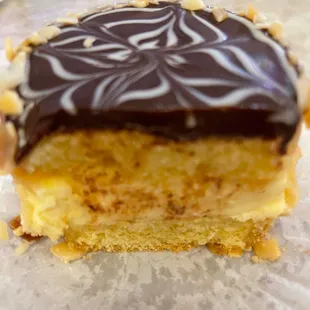 DELICIOUSSSS! a mini pie to go The 165th Anniversary in 2021 of The Boston Cream Pie in Boston @ The Parker House