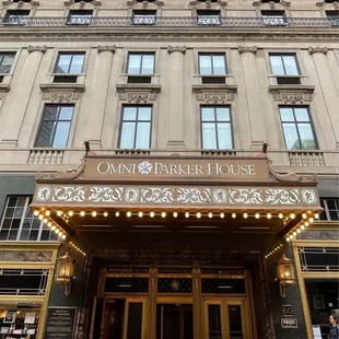 The Exterior of The Beautiful Omni Parker House Hotel in Boston where The Boston Cream Pie was invented in 1856