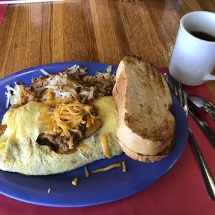 Greek Omelette with hash browns