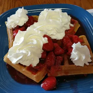 Waffles with Strawberries