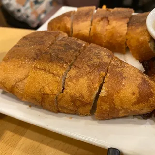 Crispy Stuffed Bread w/ BBQ Vegetarian Meat