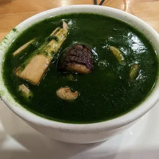 Triple Mushroom and Spinach Soup