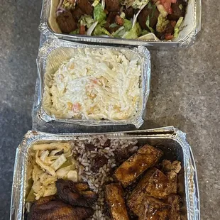 Jerk Tofu Bowl, Coleslaw Salad, Jerk Tofu Taco