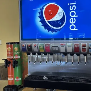 Drink station. Horchata options are a tad to sweet.