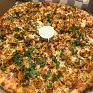 Butter chicken pizza