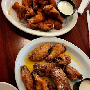 Garlic parmesan and hot chicken wings