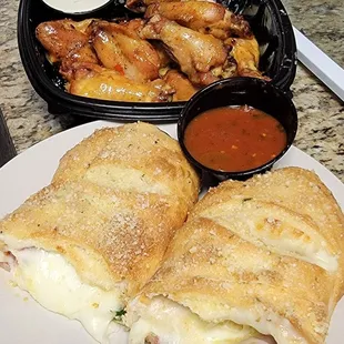 Italian Stromboli and Firecracker Wings