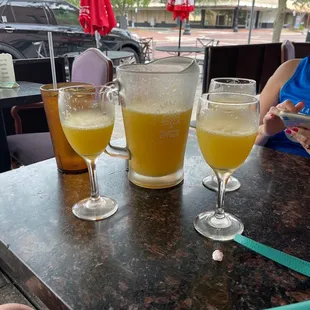 A pitcher of mimosa