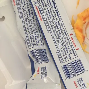 Gross. They actually gave us sour cream in packet. Even Taco Bell gives you fresh sour cream in a clean cup.