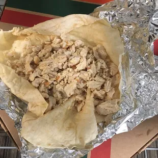 NO rice, no beans , no guacamole or avocado, no salsa, no cheese , no sour cream