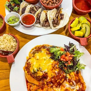 Avery's Sopapilla Pizza &amp; Ribeye Taco Plate! Check out my food blog on Instagram! @diningwithkels