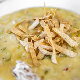 Green Chile Creamy Chicken Soup ($12)