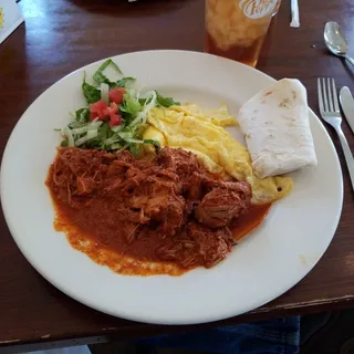 Carne Adovada and Eggs Breakfast