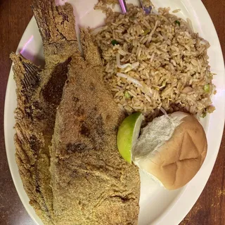 #6. Fried Whole Tilapia & Shrimp Fried Rice