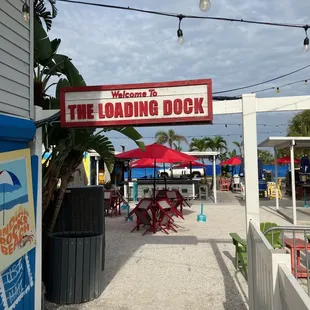 Entrance to the outdoor dining area at Crabby Bills