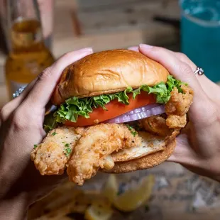 Award winning fried Grouper Sandwich