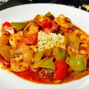 Shrimp Creole from my mothers 45 year old recipe recreated by our Chef Isais Burgos , Matt Sr