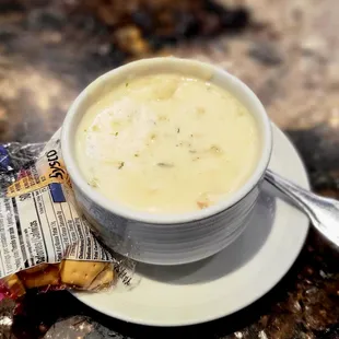 Chowder. Add on to Crab Legs. $3.00.