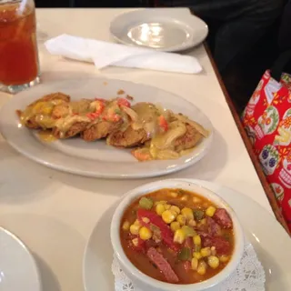 Maque Choux with Andouille Sausage*