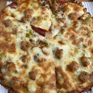 The Deluxe Pizza with extra sauce