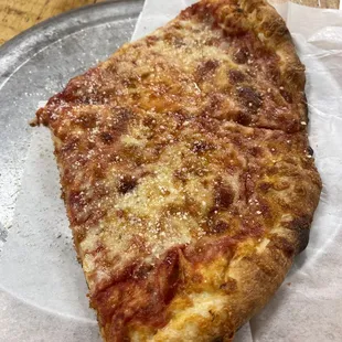 Two slices of cheese pizza