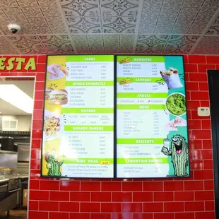 the menu of a restaurant