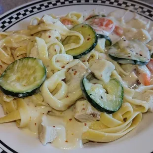 This is the Chicken Fettuccine Primavera.
