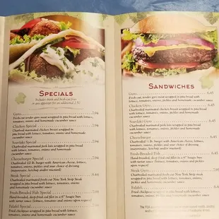 menu, sandwiches