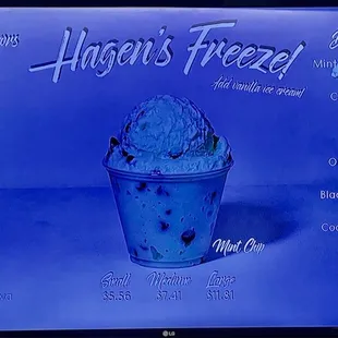 Hagen's Freeze menu